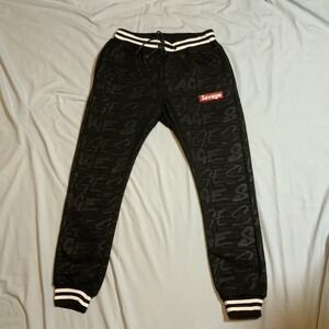 Encrypted SAVAGE Logo Print JOGGER Pants Size Large
